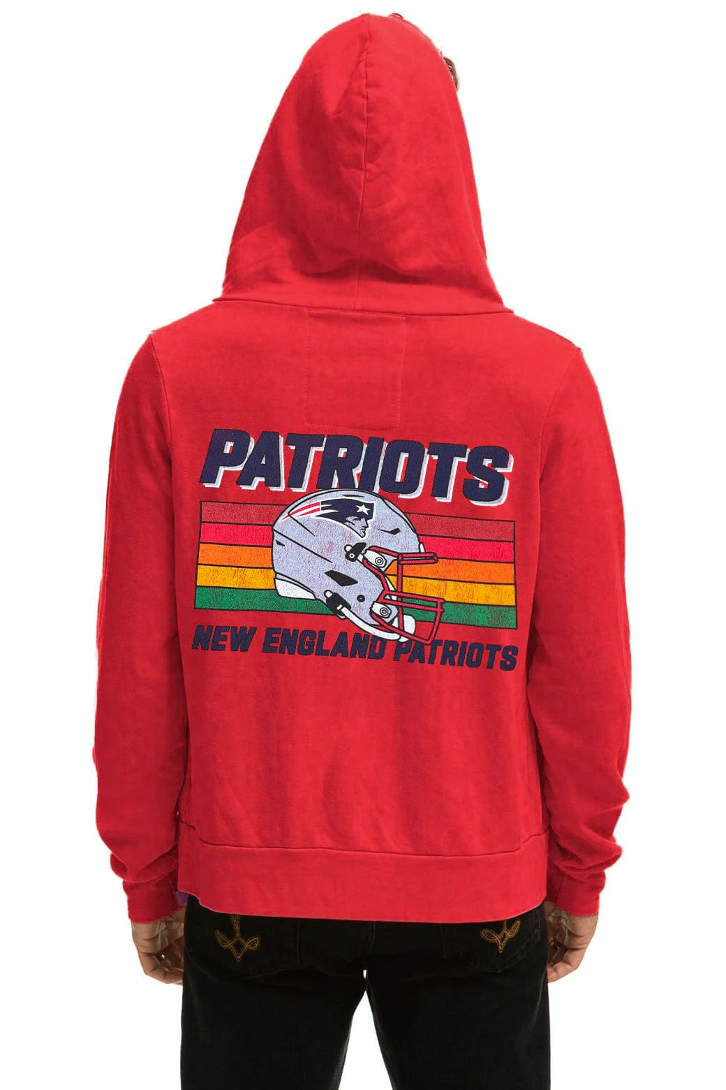 NEW ENGLAND PATRIOTS HELMET ZIP HOODIE - FLASH RED - Image 4