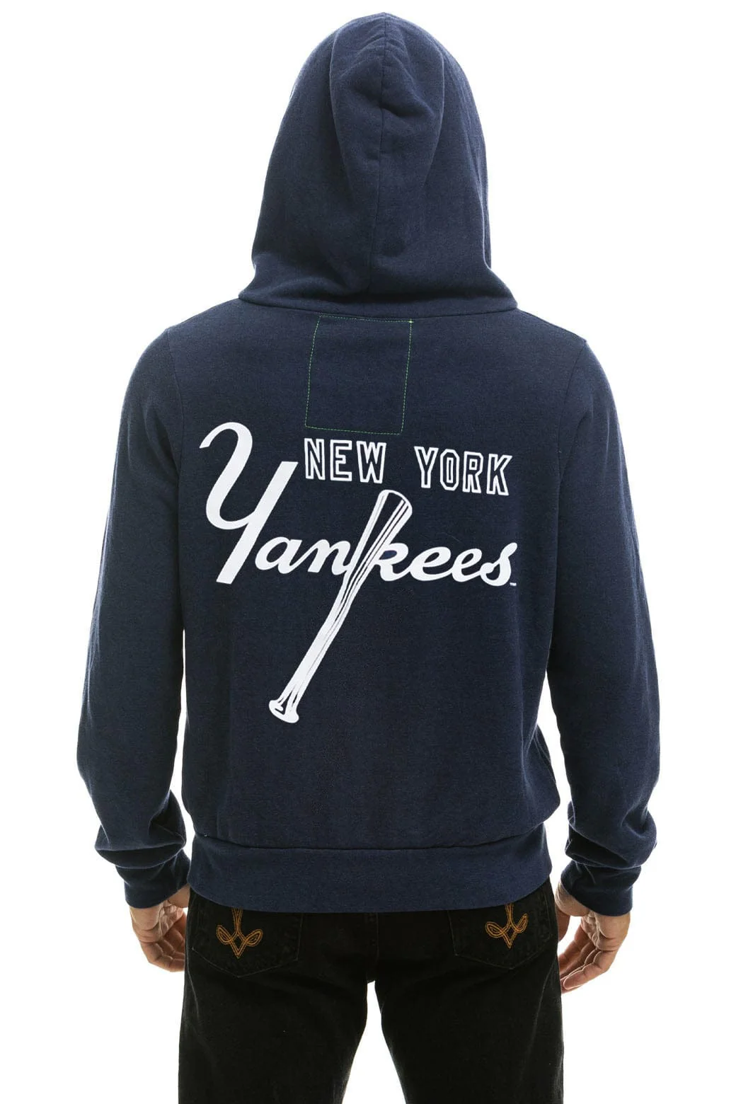NY YANKEES 5 STRIPE ZIP HOODIE - NAVY // USA - Image 4