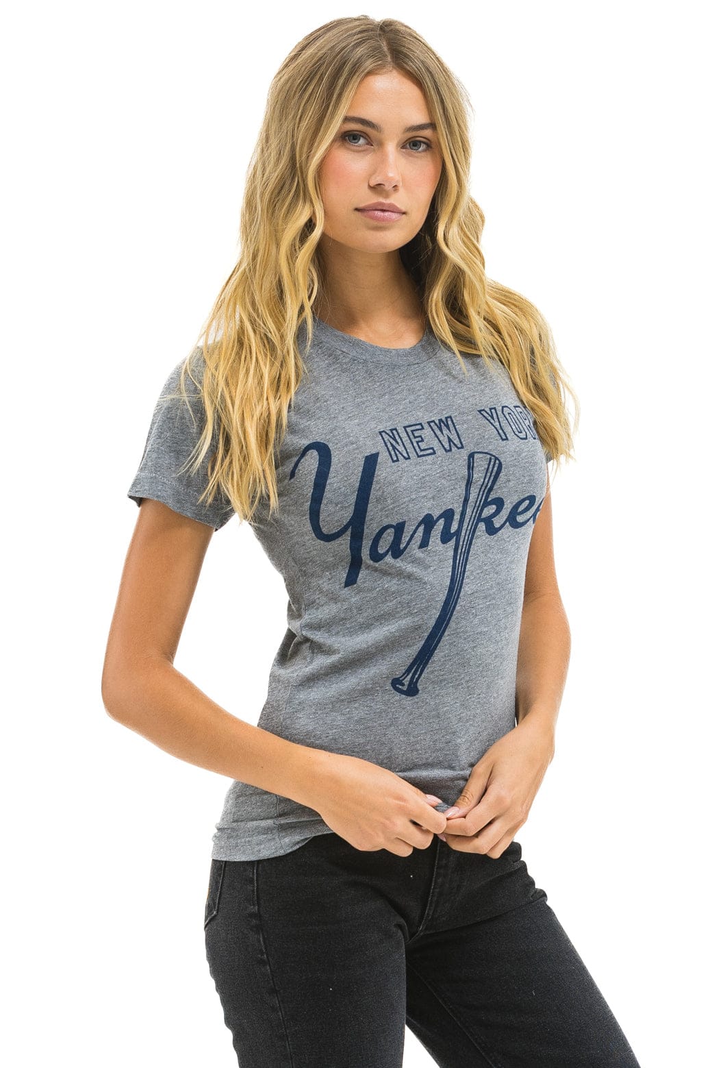 NY YANKEES BOLT CREW TEE - HEATHER - Image 6