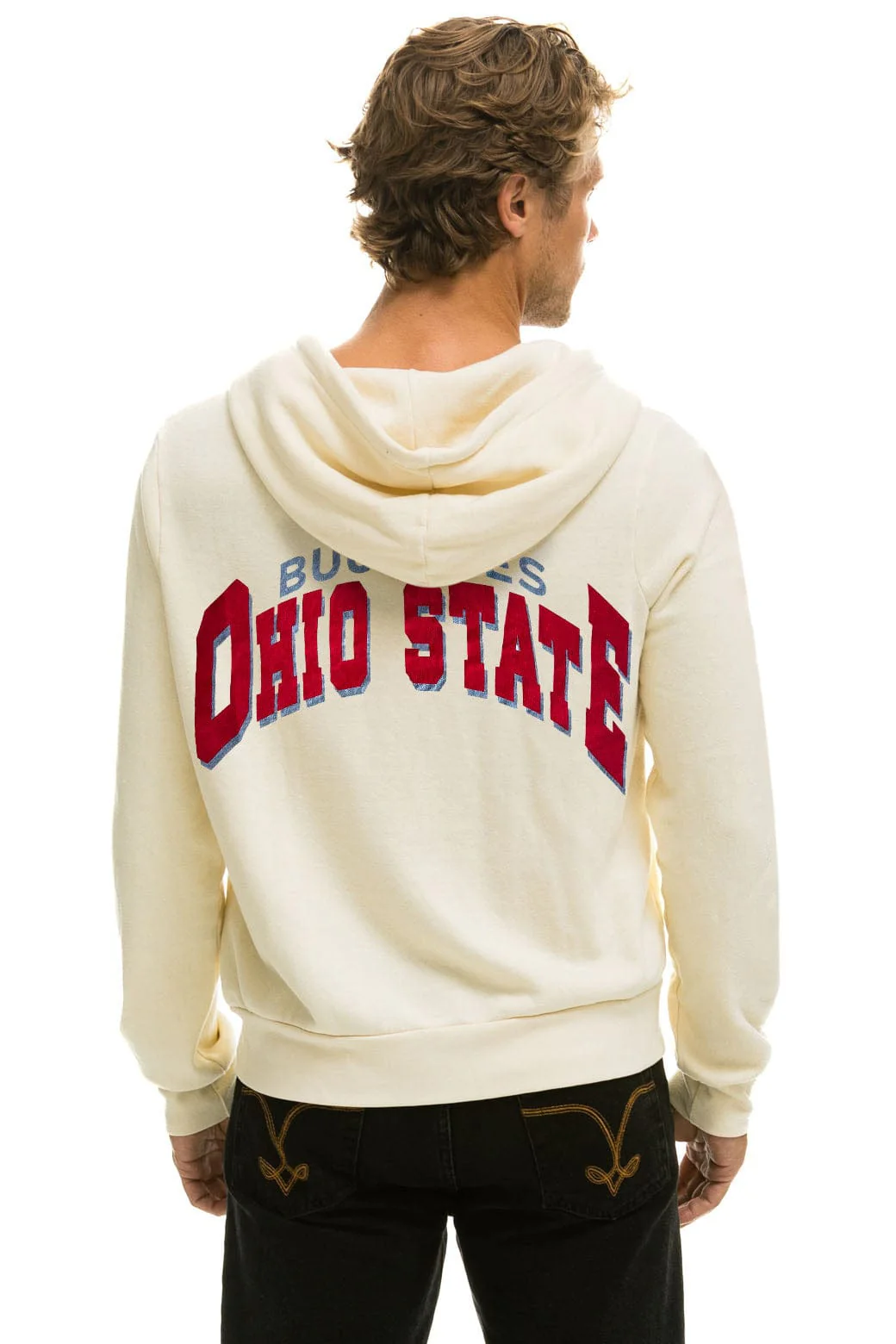 OHIO STATE 5 STRIPE ZIP HOODIE - VINTAGE WHITE - Image 4