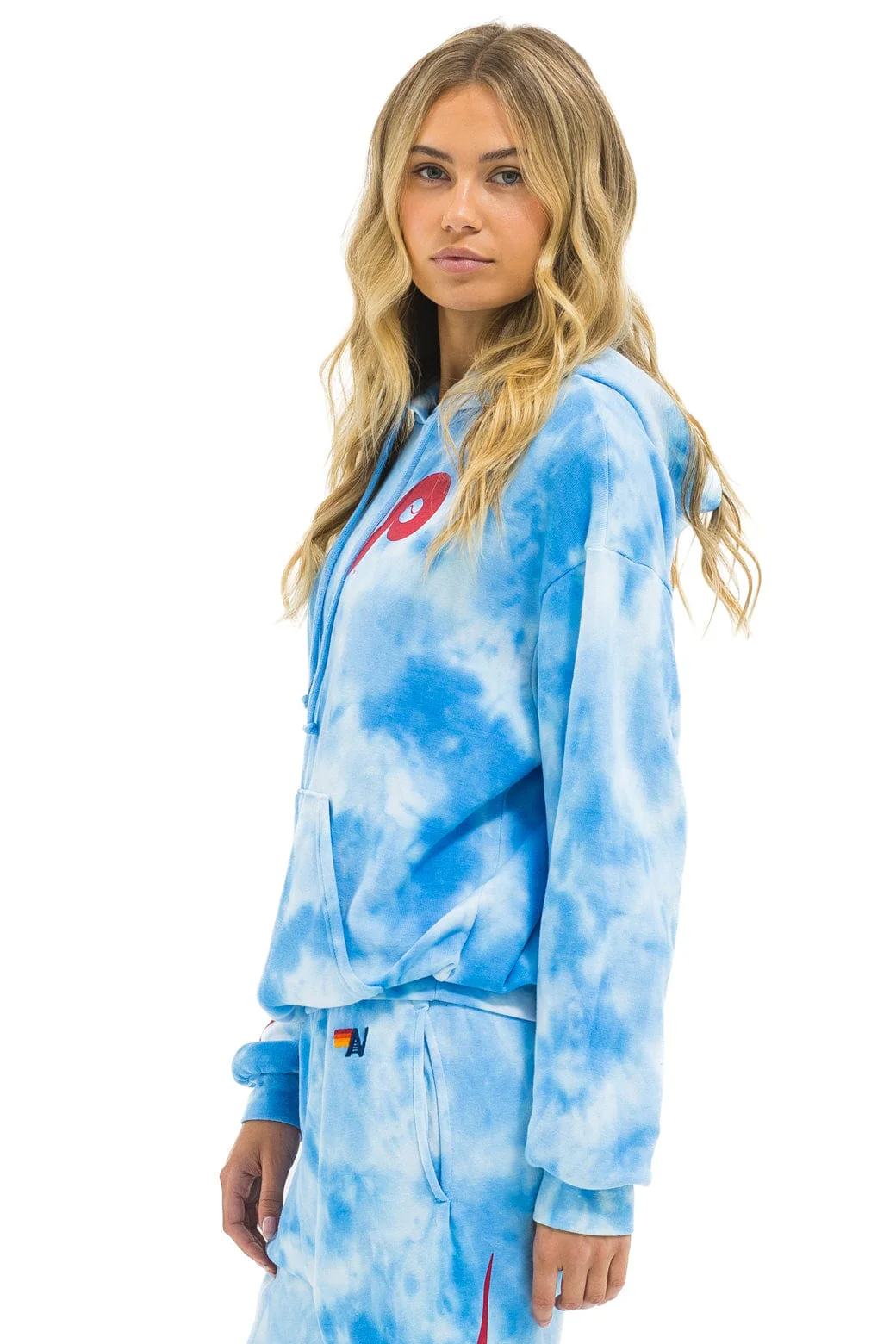 PHILLIES HAND DYED RELAXED PULLOVER HOODIE - TIE DYE BLUE - Image 6