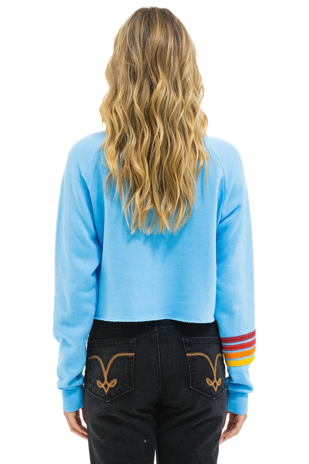 PHILLIES RUGBY STITCH CROPPED CREW SWEATSHIRT - SKY - Image 3