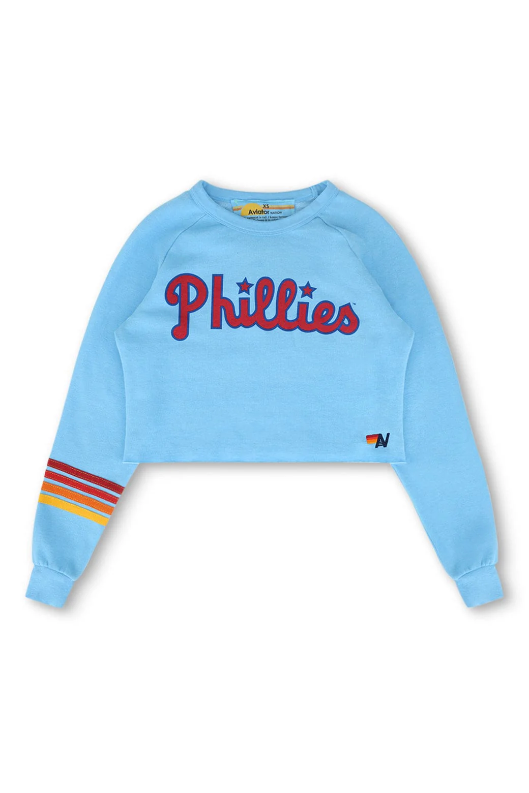 PHILLIES RUGBY STITCH CROPPED CREW SWEATSHIRT - SKY - Image 5