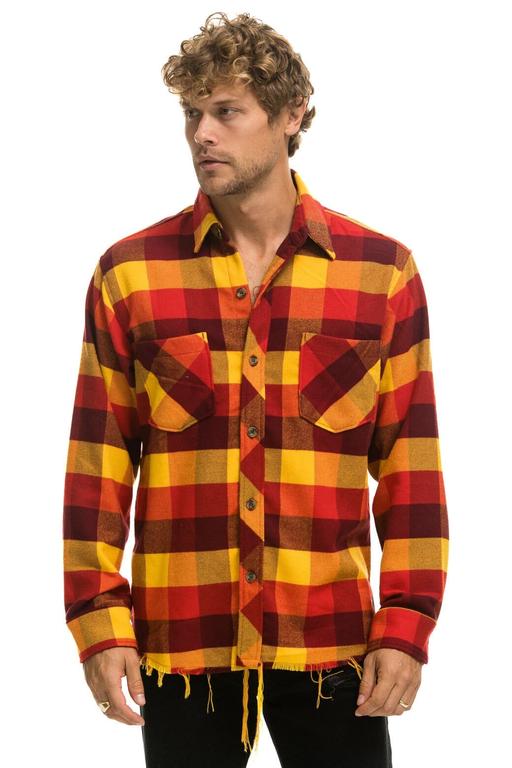 PLAID FLANNEL LIGHT WEIGHT UNISEX WESTERN SHIRT - SURFY PLAID - Image 4