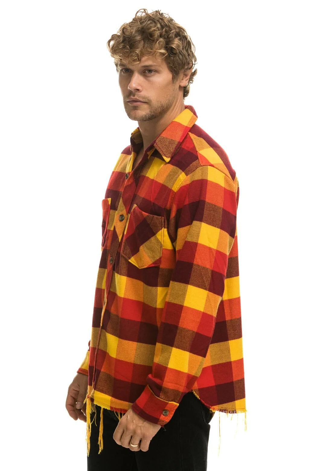 PLAID FLANNEL LIGHT WEIGHT UNISEX WESTERN SHIRT - SURFY PLAID - Image 6