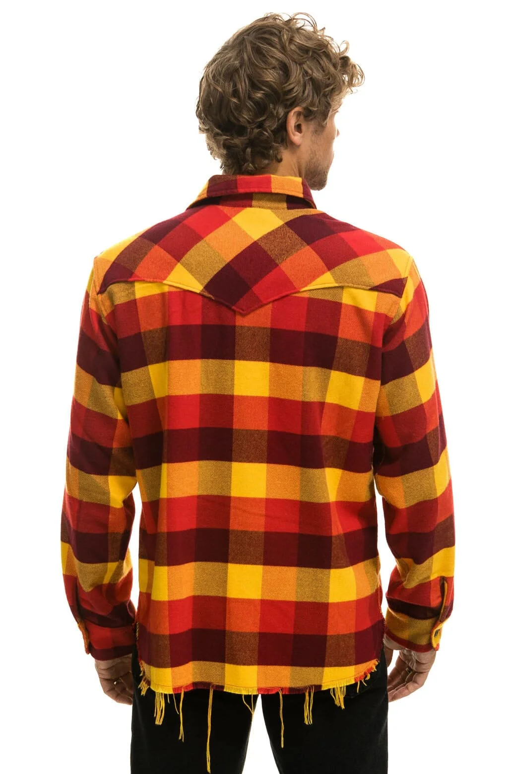 PLAID FLANNEL LIGHT WEIGHT UNISEX WESTERN SHIRT - SURFY PLAID - Image 8