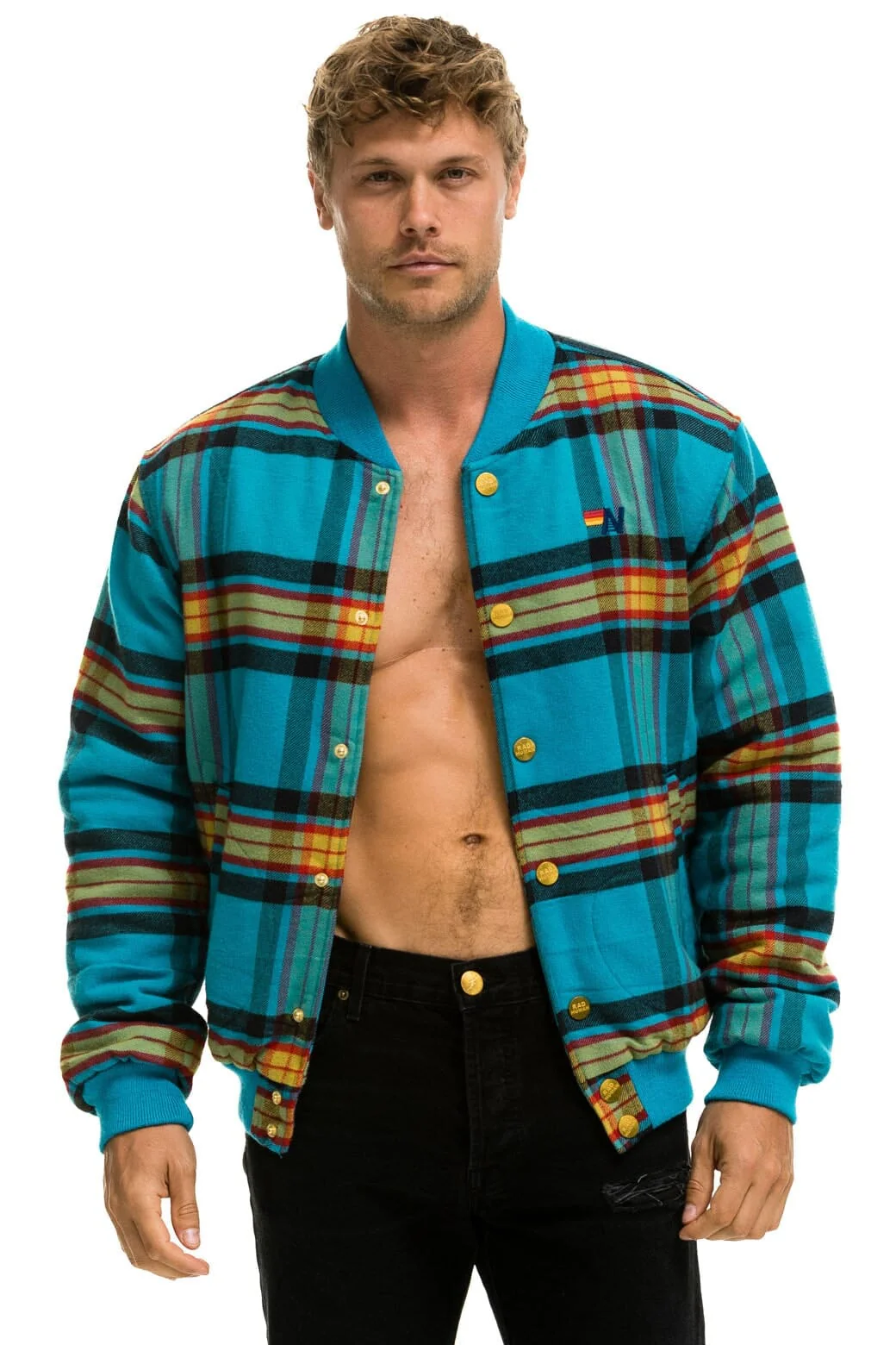 PLAID UNISEX VARSITY JACKET - JACKSON PLAID - Image 8