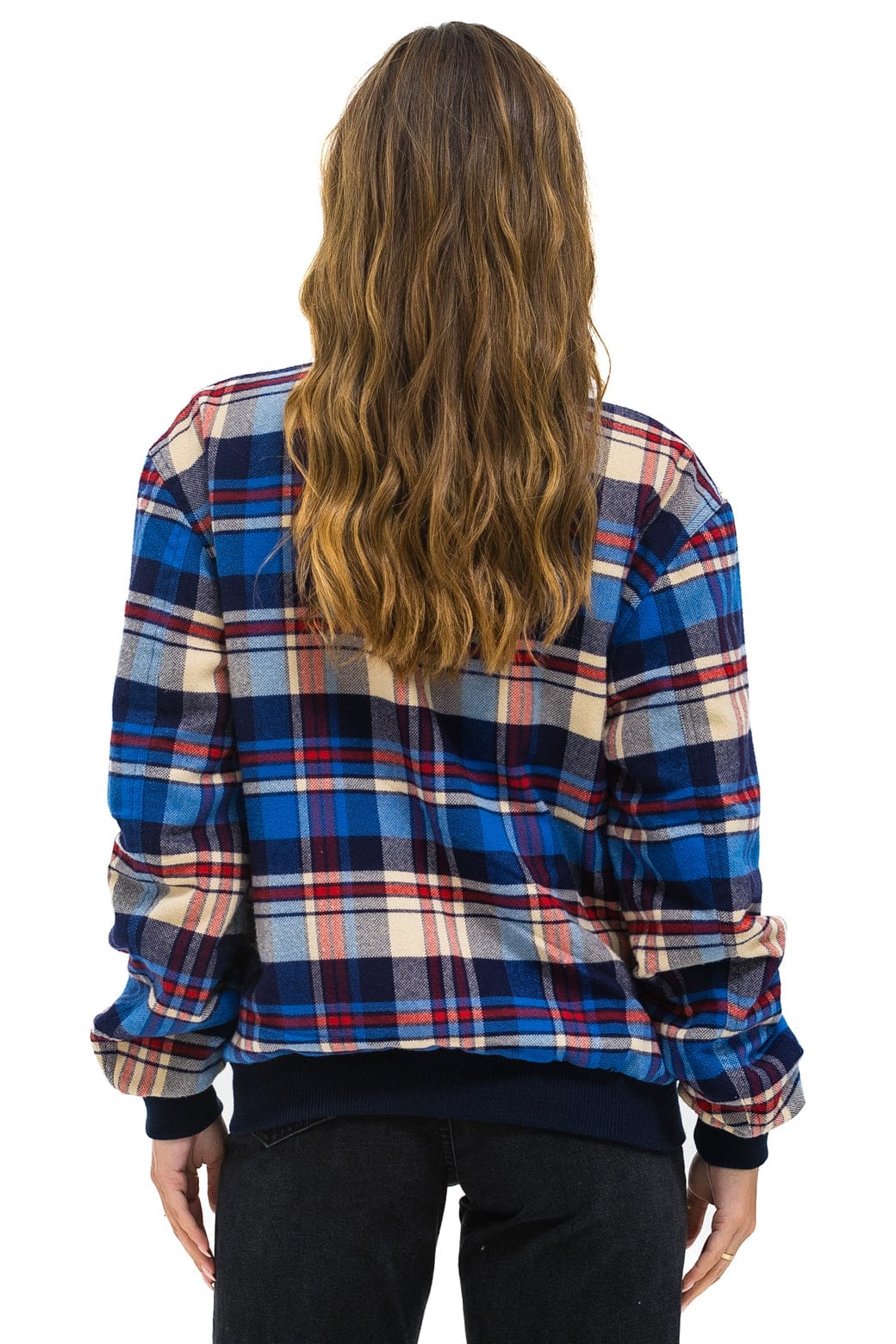 PLAID UNISEX VARSITY JACKET - PATRIOT PLAID - Image 5