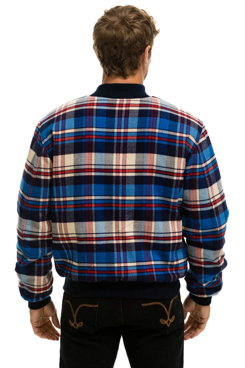 PLAID UNISEX VARSITY JACKET - PATRIOT PLAID - Image 6