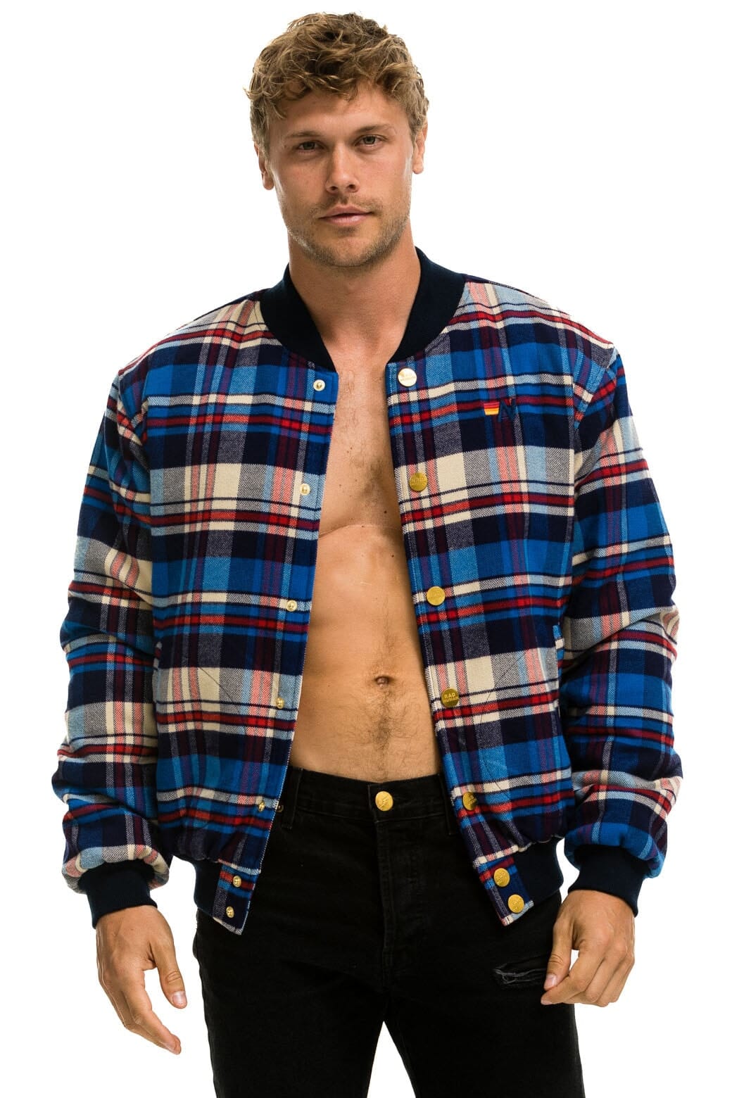 PLAID UNISEX VARSITY JACKET - PATRIOT PLAID - Image 9