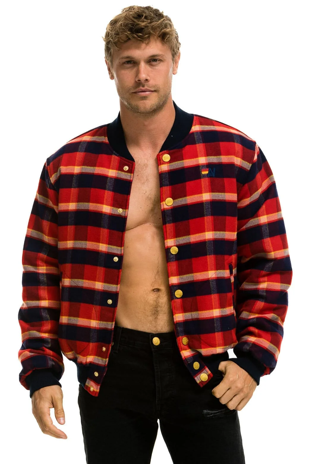 PLAID UNISEX VARSITY JACKET - RUGBY PLAID - Image 4