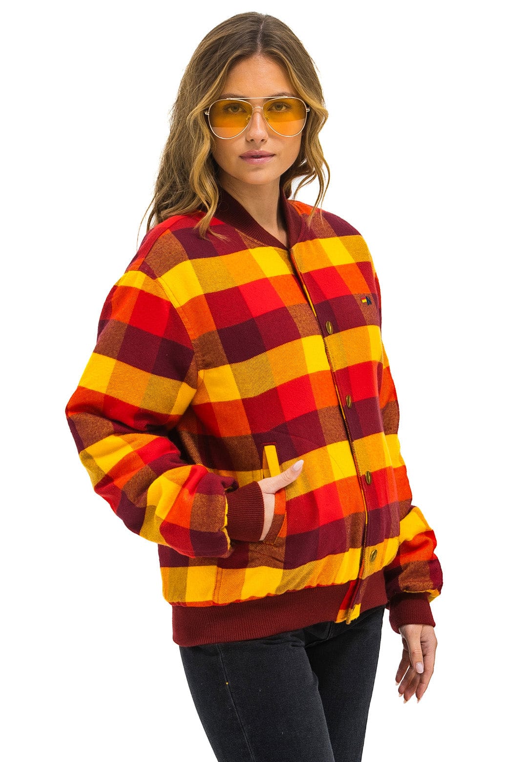 PLAID UNISEX VARSITY JACKET - SURFY PLAID - Image 3