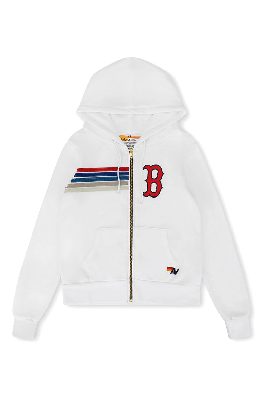 RED SOX 5 STRIPE ZIP HOODIE - WHITE // USA - Image 9