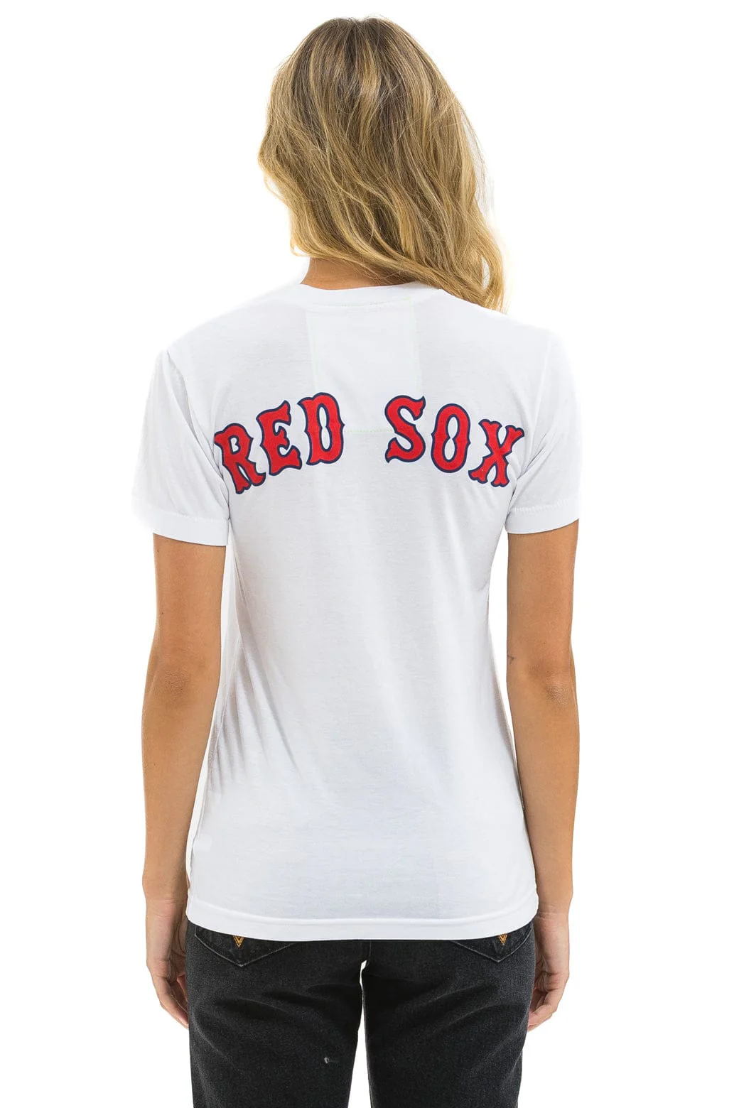RED SOX BOLT UNISEX CREW TEE - WHITE - Image 4
