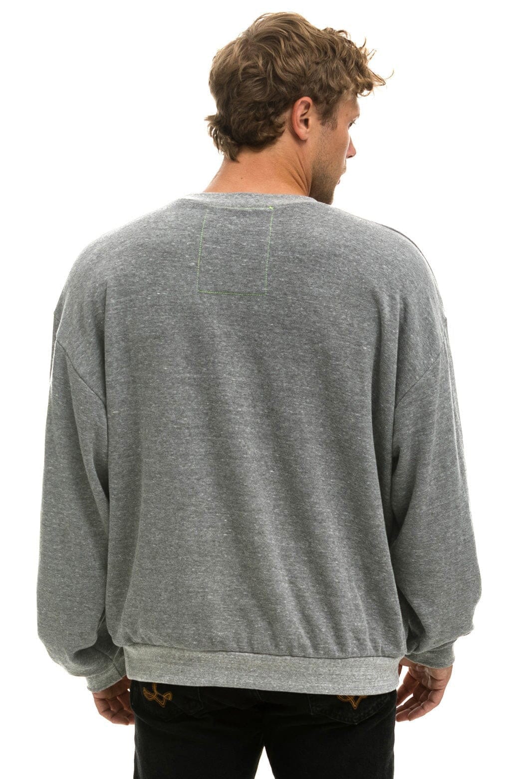 SEATTLE SEAHAWKS HELMET RELAXED CREW SWEATSHIRT - HEATHER GREY - Image 4