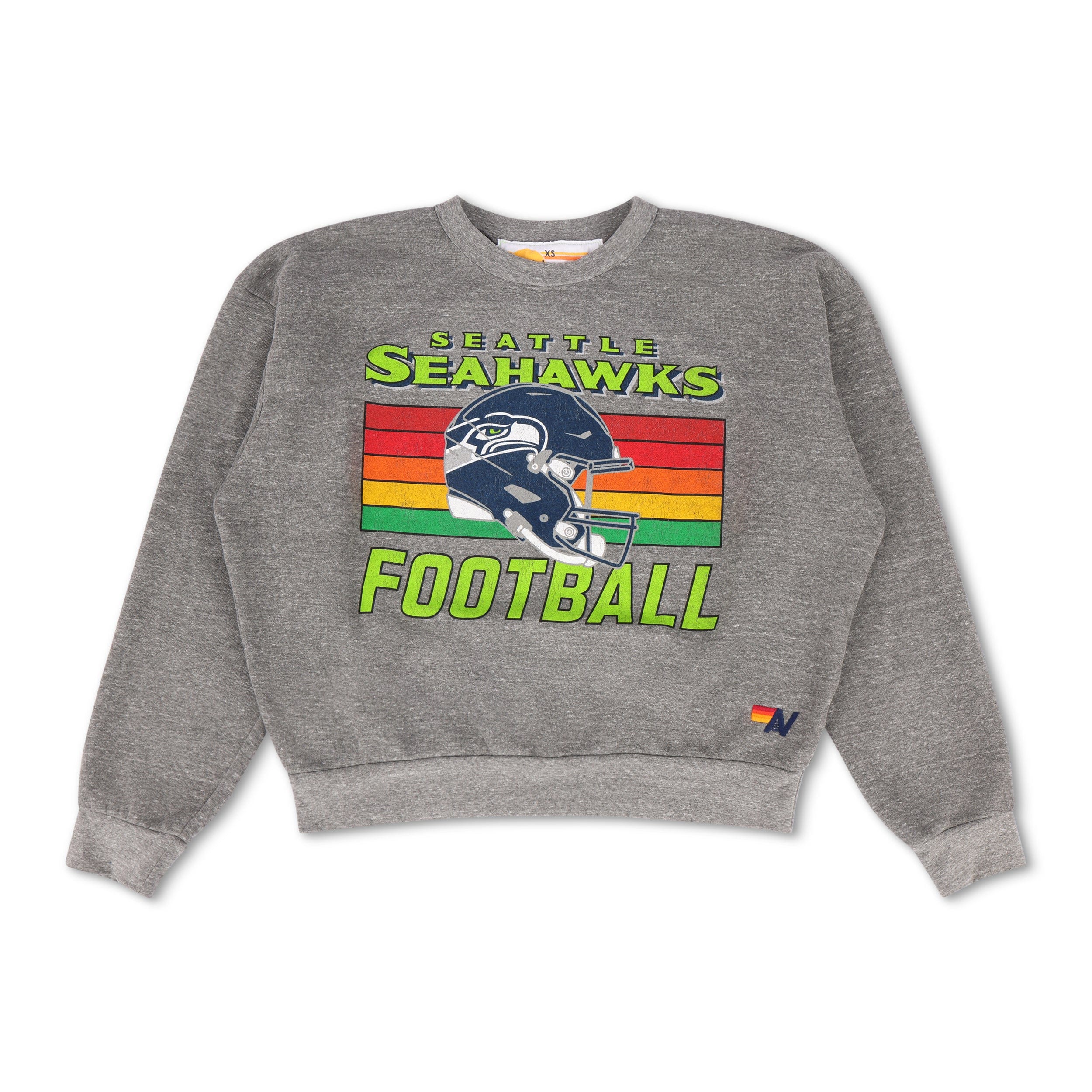 SEATTLE SEAHAWKS HELMET RELAXED CREW SWEATSHIRT - HEATHER GREY - Image 5