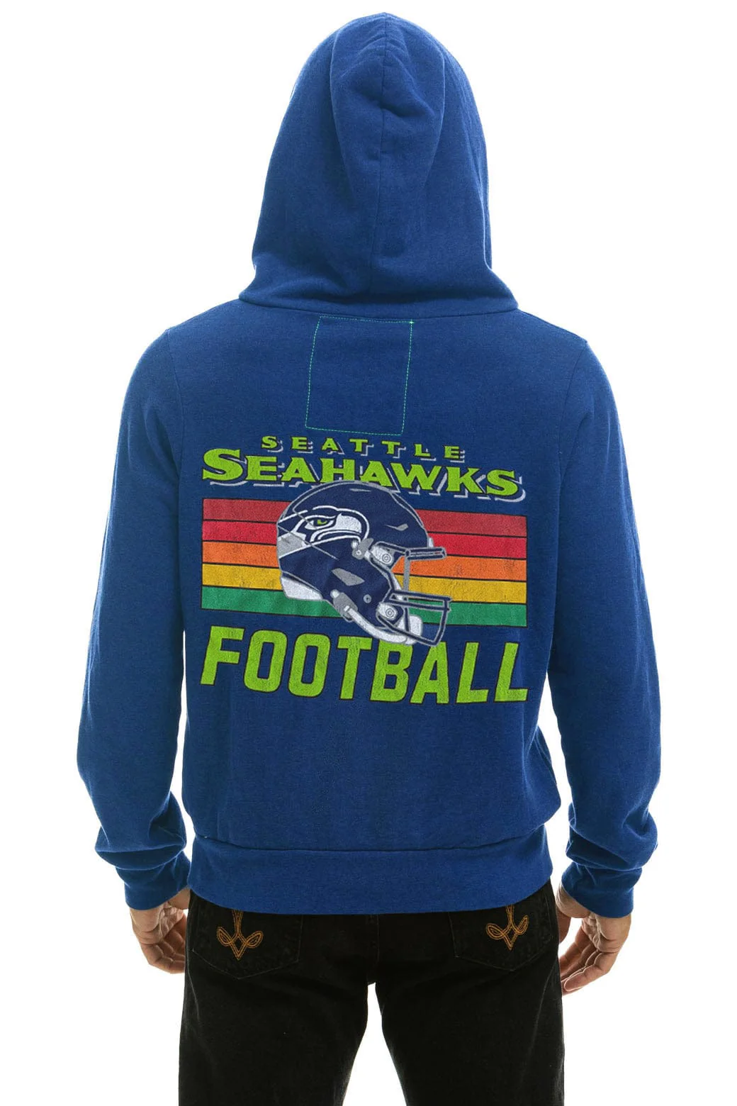 SEATTLE SEAHAWKS HELMET ZIP HOODIE - ROYAL - Image 4