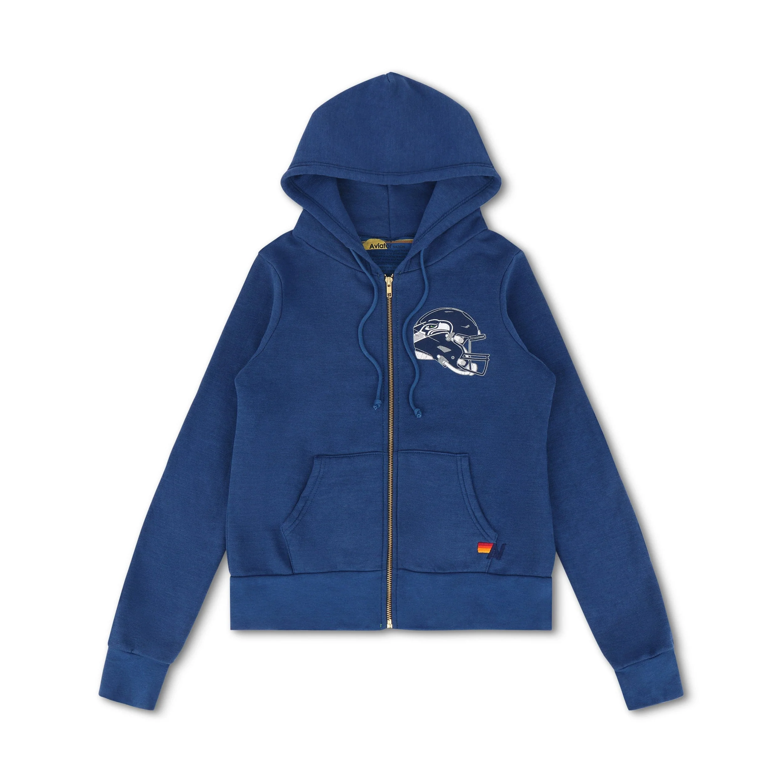 SEATTLE SEAHAWKS HELMET ZIP HOODIE - ROYAL - Image 5