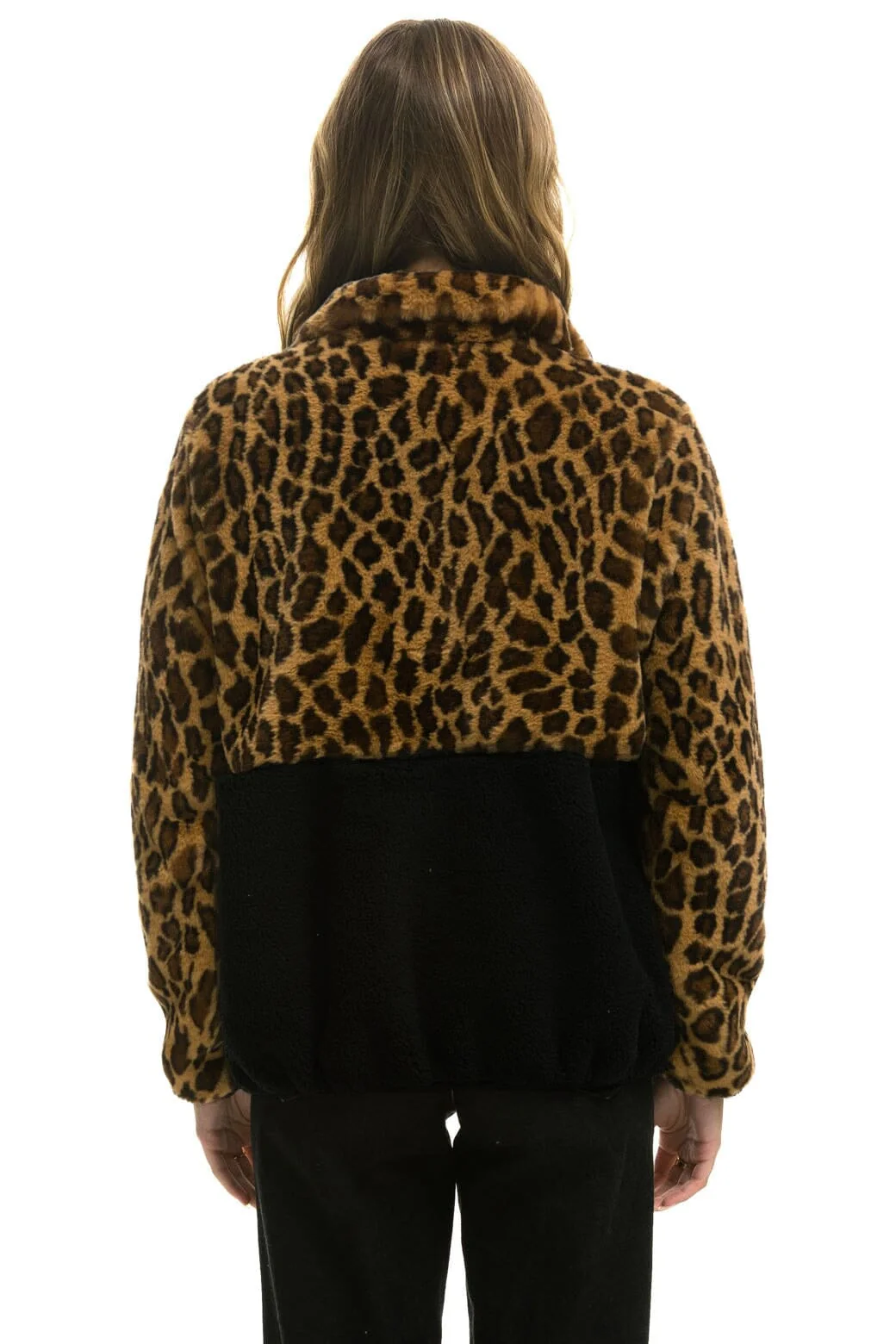 TEDDY UNISEX HALF ZIP COLOR BLOCK JACKET - CHEETAH - Image 4