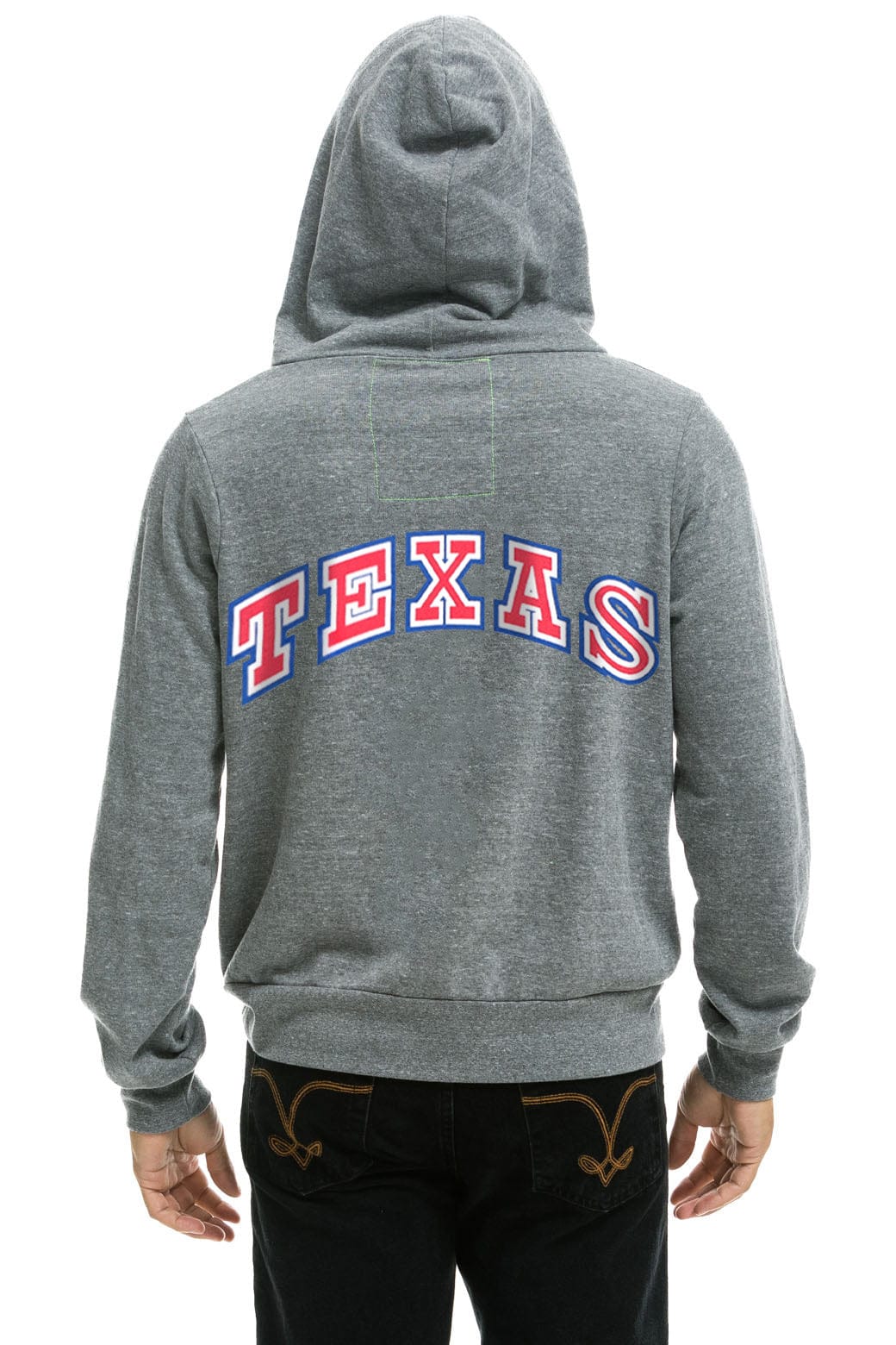 TEXAS RANGERS 5 STRIPE ZIP HOODIE - HEATHER GREY // USA - Image 4