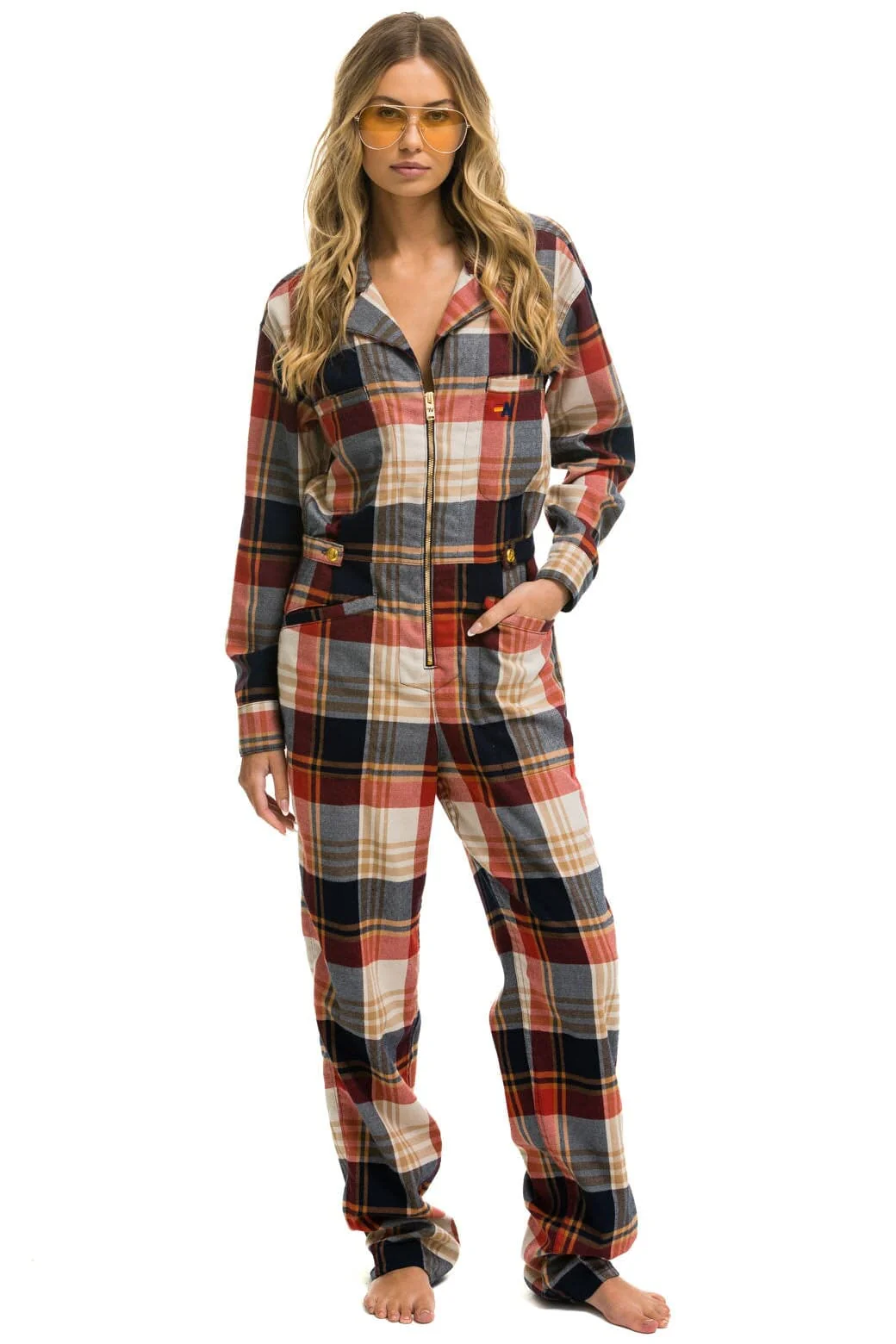 UNISEX PLAID FLIGHT SUIT - COWBOY PLAID - Image 3