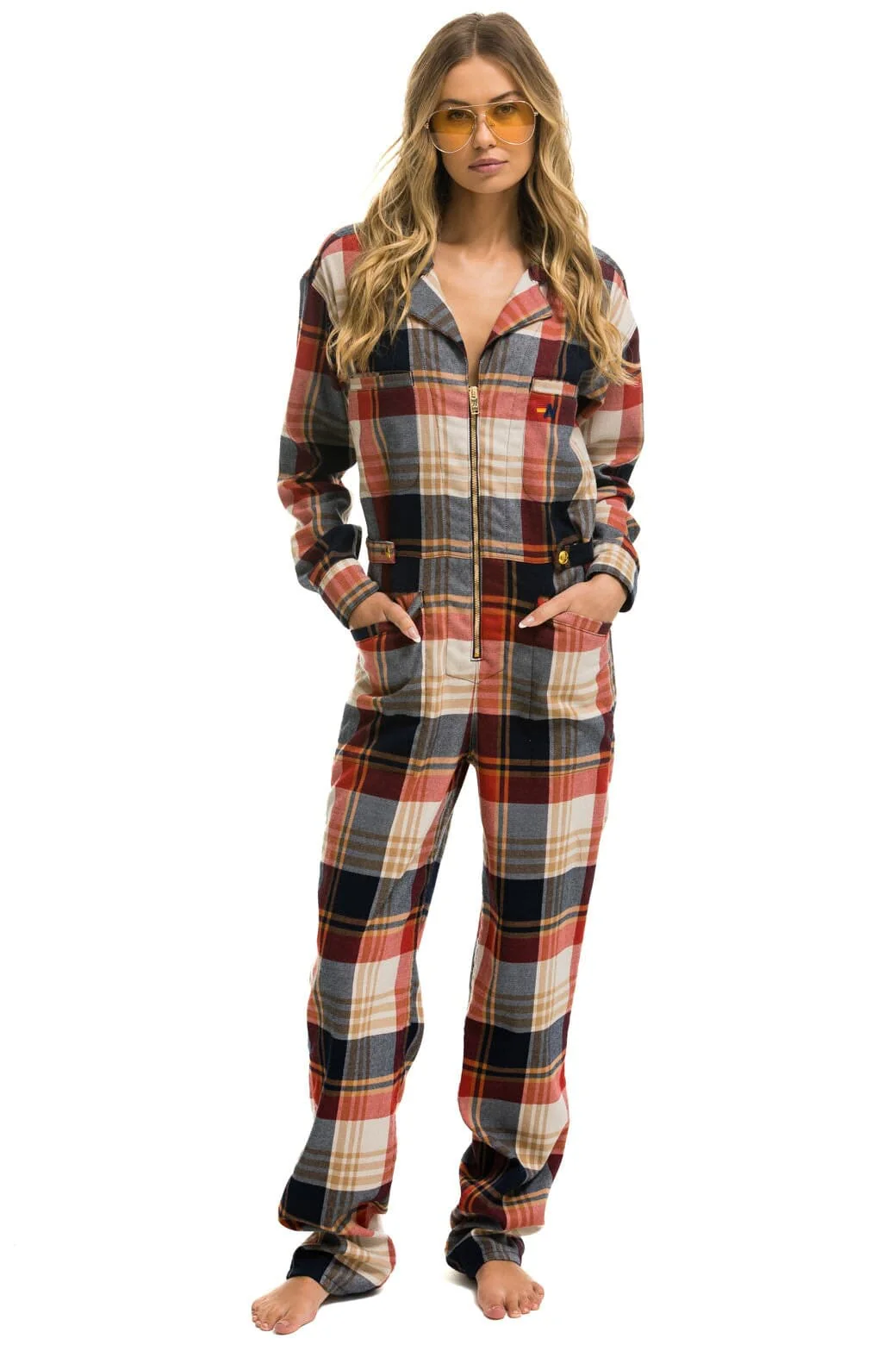 UNISEX PLAID FLIGHT SUIT - COWBOY PLAID - Image 5