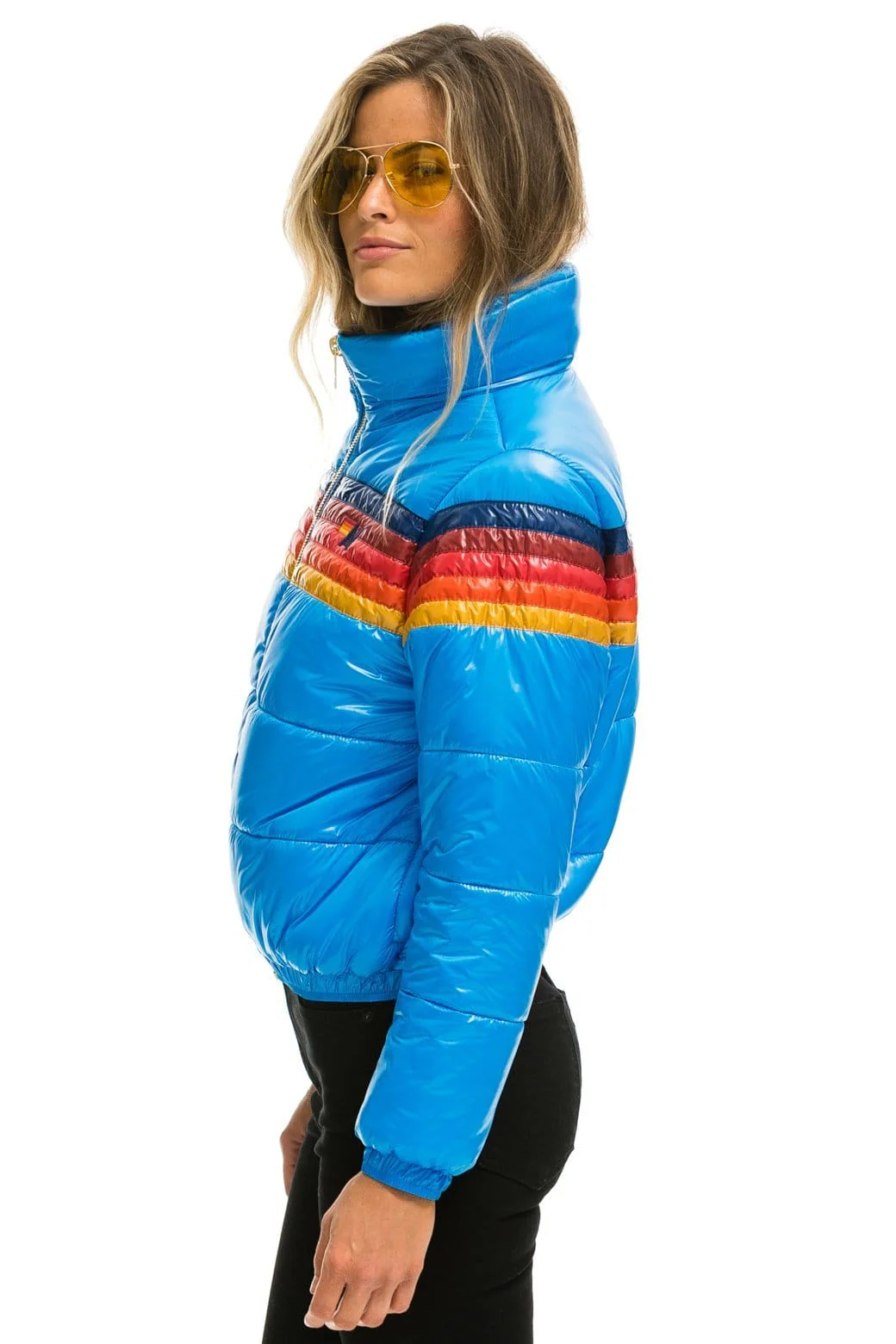 5 STRIPE APRES PUFFER JACKET - GLOSSY BLUE - Image 4