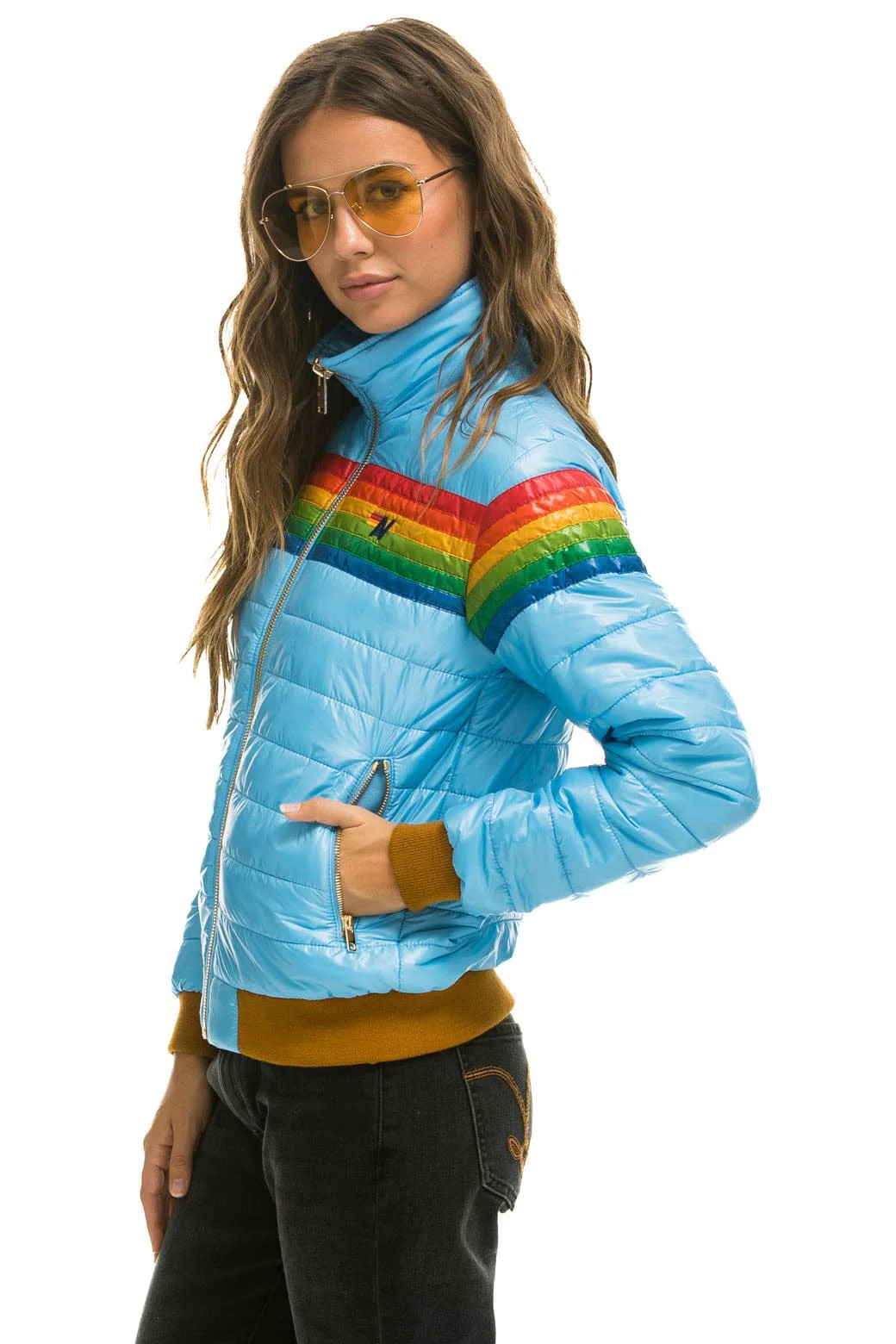 6 STRIPE JACKET -  GLOSSY SKY - Image 4